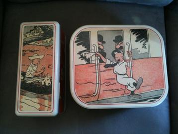Lot de deux boîtes à biscuits Tintin de Delacre
