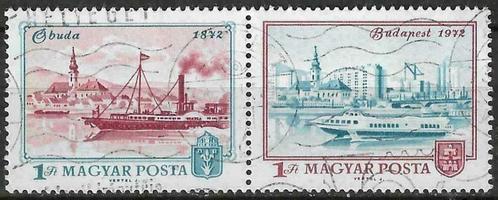 Hongarije 1972 - Yvert 2265-2266 - Buda en Budapest (ST), Timbres & Monnaies, Timbres | Europe | Hongrie, Affranchi, Envoi