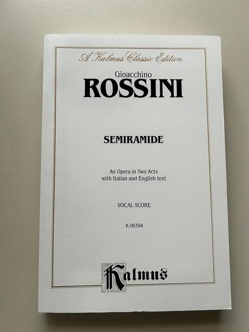 Semiramide - Un opéra en deux actes, Musique & Instruments, Partitions, Comme neuf, Artiste ou Compositeur, Classique, Chœur, Enlèvement ou Envoi