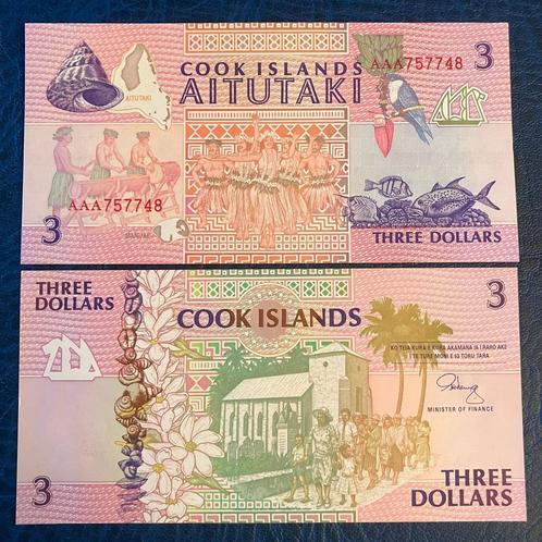 Cook eilanden - 3 Dollar 1992 - Pick 7 - UNC, Postzegels en Munten, Bankbiljetten | Oceanië, Los biljet, Ophalen of Verzenden