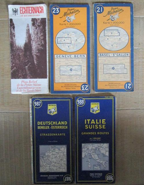5 oude wegenkaarten, Livres, Atlas & Cartes géographiques, Utilisé, Autres régions, Enlèvement ou Envoi
