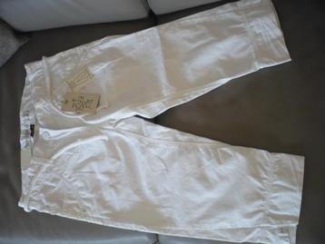 Witte broek, 3/4, Tumble'n dry, maat 164, nieuw met label