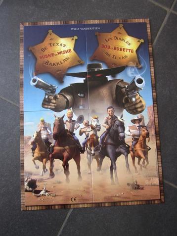 nieuw harde poster-kaart van Suske & Wiske de Texas Rakkers