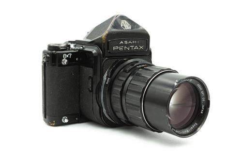 Pentax 6x7 MLU (Mirror Lock Up) + SMC 6x7 Takumar 150mm F2.8, Audio, Tv en Foto, Fotocamera's Analoog, Gebruikt, Spiegelreflex