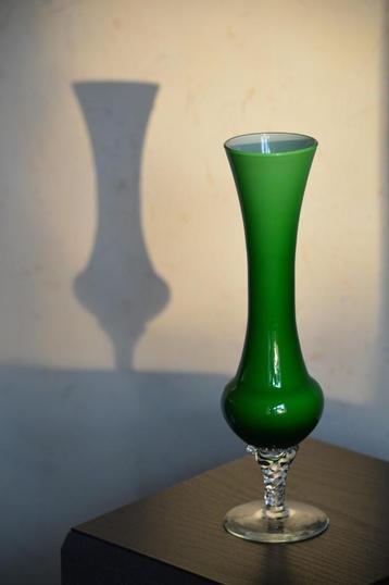 Murano Opaline groene Vaas - Italy 1960