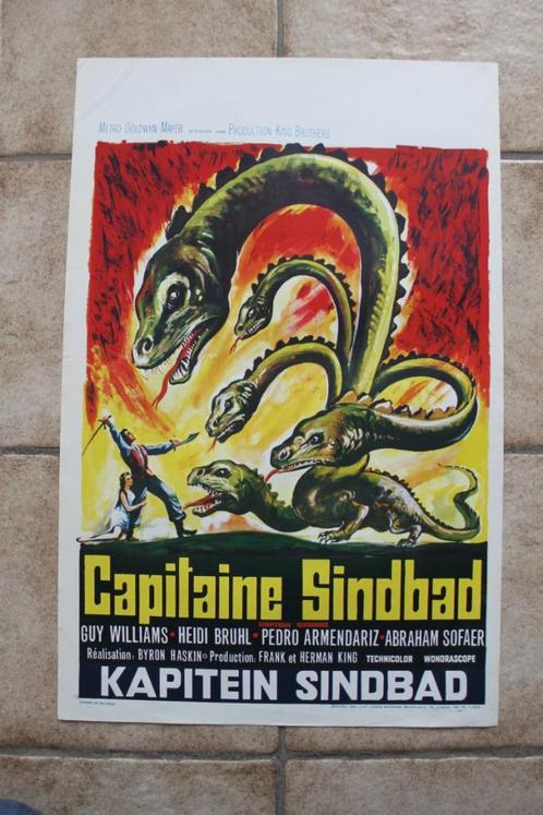 filmaffiche Captain Sindbad 1963 filmposter, Verzamelen, Posters, Zo goed als nieuw, Film en Tv, A1 t/m A3, Rechthoekig Staand