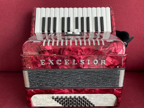 Z.g.a.n. kleine italiaanse Excelsior accordeon . 48 bas ., Muziek en Instrumenten, Accordeons, Zo goed als nieuw, Toetsaccordeon