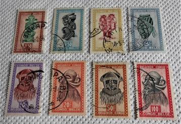 série de 8 timbres - Congo Belge - oblitérés