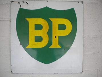 Enseigne publicitaire émaillée BP