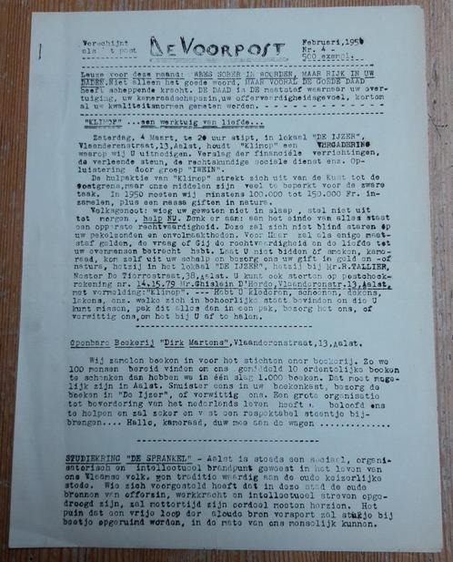 De Voorpost 1950 Aalst Vlaamse Beweging Vlaams-Nationalisme, Livres, Histoire nationale, Utilisé, 20e siècle ou après, Enlèvement ou Envoi