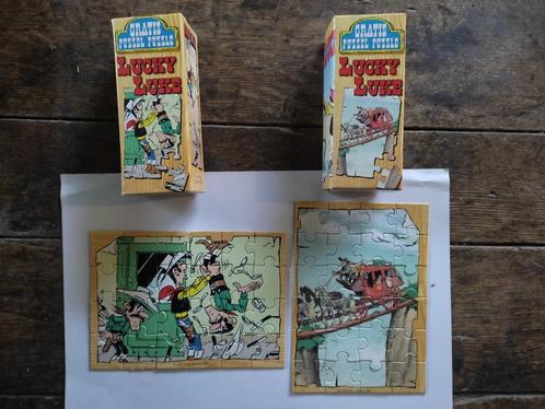 2 puzzles (24 pièces) Lucky Luke - Pub.1996 Fristi/Nutricia, Collections, Personnages de BD, Comme neuf, Livre ou Jeu, Autres personnages