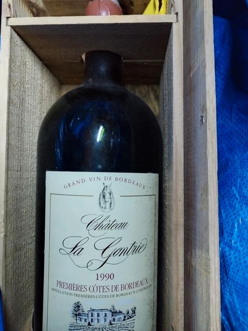 5L Jéroboam 1990 Château La Gontrie Premières Côtes Bordeaux, Collections, Vins, Neuf, Vin rouge, France, Pleine, Enlèvement
