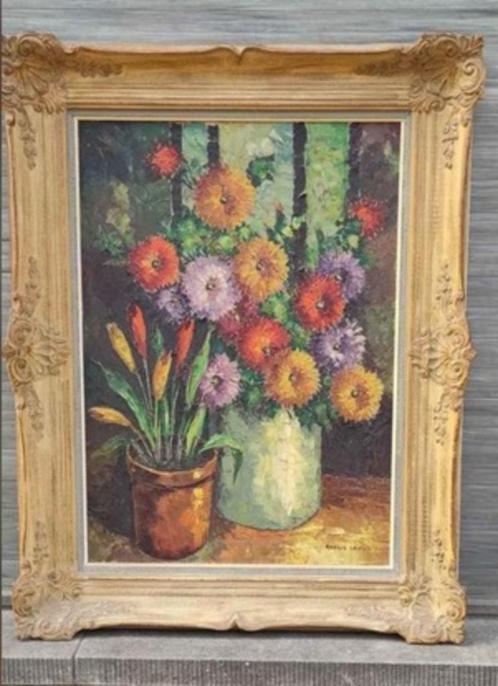 Huile sur toile fleurs signe Armand lacour, Antiquités & Art, Art | Peinture | Classique, Envoi