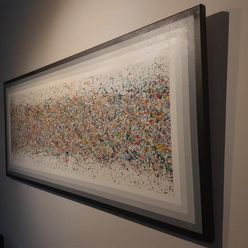 Schilderij: "Explosion of feelings". 140/60/4 cm., Antiek en Kunst, Kunst | Schilderijen | Abstract, Ophalen