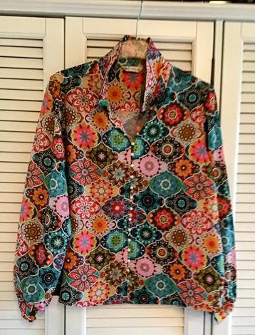Prachtige Nieuwe hippe toffe kleurrijke blouse 42-44 BOHO 