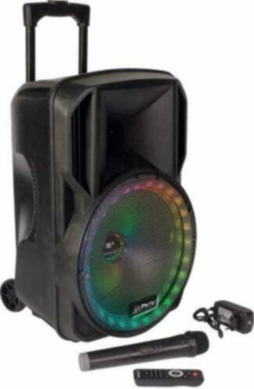 PARTY-15RGB Mobiel geluidsysteem met VHF microfoon., TV, Hi-fi & Vidéo, Appareil pour karaoké, Neuf, Enlèvement ou Envoi