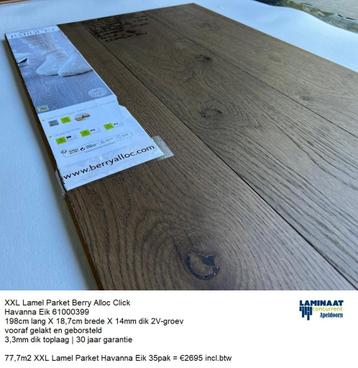 77,7m2 XXL Lamel Parket Havanna Oak 14mm 35pak : €2695