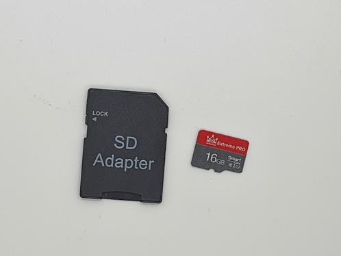 Micro-SD kaart 16GB met adapter, TV, Hi-fi & Vidéo, Photo | Cartes mémoire, Neuf, MicroSD, 16 GB, Téléphone, Enlèvement ou Envoi