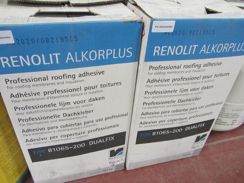 RENOLIT ALKORPLUS prof. spuitcontactlijm PVC Daken € 95 exc, Bricolage & Construction, Tuiles & Revêtements de toit, Neuf, Membrane goudronnée