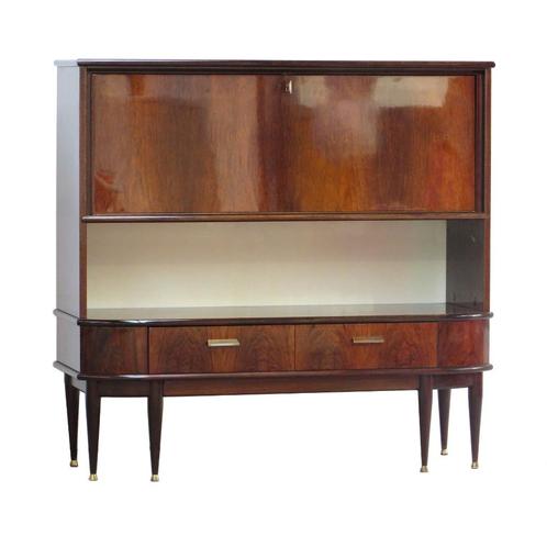 Vintage Art Deco secretaire barkast dressoir in palissander, Huis en Inrichting, Kasten | Secretaires, Zo goed als nieuw, Ophalen of Verzenden