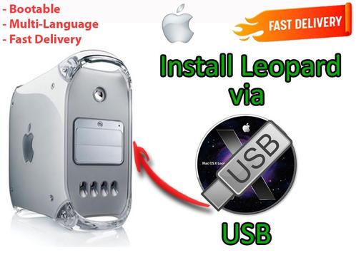 Installez OS X Leopard 10.5.6 via Clé USB, Intel + PowerMac, Informatique & Logiciels, Systèmes d'exploitation, Neuf, MacOS, Envoi