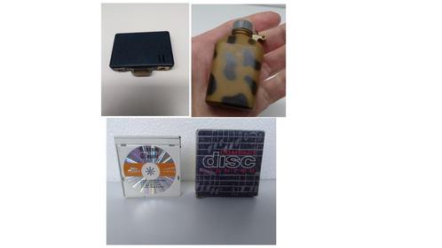 3 briquets : mallette, bouteille militaire, disque compact, Collections, Articles de fumeurs, Briquets & Boîtes d'allumettes, Utilisé