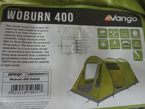 Vango woburn 400 tent + extra gesloten voortent, Caravanes & Camping, Tentes, Comme neuf, Enlèvement