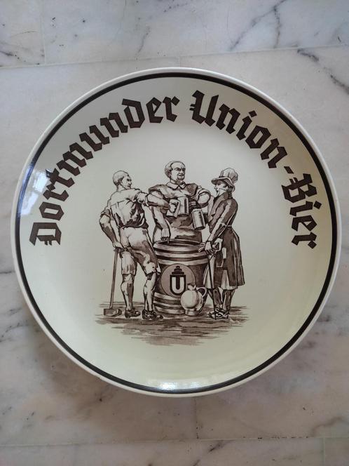 Plateau en faïence "Dortmunder Union - Bier", Verzamelen, Biermerken, Nieuw, Reclamebord, Plaat of Schild, Overige merken, Ophalen of Verzenden