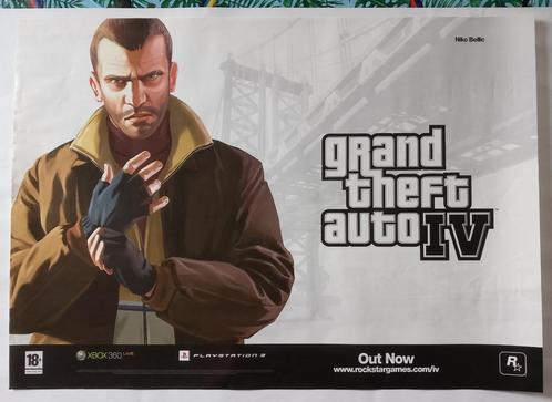 Poster Grand Theft Auto IV / 4, Collections, Posters & Affiches, Utilisé, Autres sujets/thèmes, Rectangulaire horizontal, Enlèvement