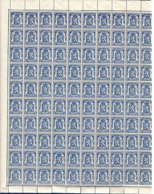 postzegels belgie nr 426 in volledig vel van 100 stuks xxx, Timbres & Monnaies, Timbres | Europe | Belgique, Non oblitéré, Gomme originale