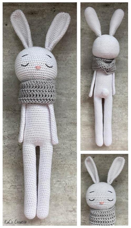 Knuffel ‘Konijn Lange Benen’ White (Handmade - Gehaakt), Hobby & Loisirs créatifs, Tricot & Crochet, Neuf, Crochet, Enlèvement ou Envoi