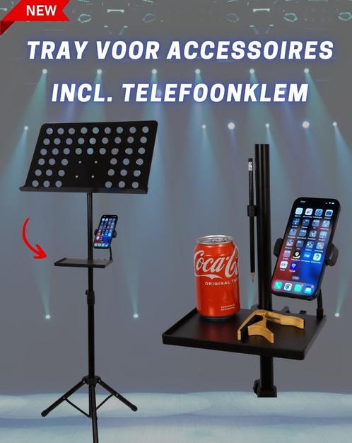 Nieuw: MTE accessoire tray met telefoonhouder, 20240005, Muziek en Instrumenten, Standaarden, Nieuw, Muziekstandaard, Ophalen of Verzenden