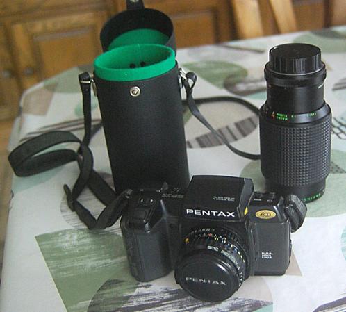 Filmcamera + zoomlens + tas, Audio, Tv en Foto, Fotocamera's Analoog, Zo goed als nieuw, Spiegelreflex, Pentax, Ophalen of Verzenden