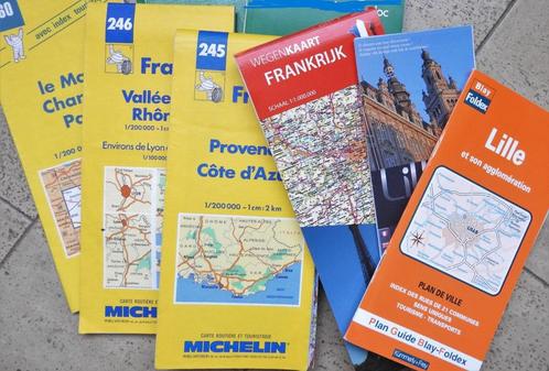 Frankrijk landkaarten + Stadsplan Lille, Livres, Atlas & Cartes géographiques, Utilisé, Carte géographique, France, Enlèvement ou Envoi