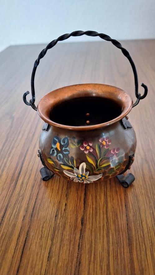 Pot en cuivre avec motif floral peint à la main de 6,7 cm de, Antiquités & Art, Antiquités | Bronze & Cuivre, Cuivre, Enlèvement ou Envoi