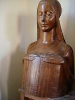 1933 EMILE BOURGEOIS Malines liseuse bois sculpté art déco, Antiquités & Art, Art | Sculptures & Bois, Enlèvement