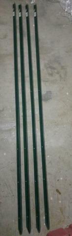 4 Poteaux piquets t30 2m galvanisés plastifiés verts 2m, Bricolage & Construction, Comme neuf, Enlèvement