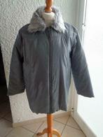 Parka Gris Col fausse fourrure amovible Taille 46/48, Comme neuf, Taille 42/44 (L), Enlèvement ou Envoi, Gris