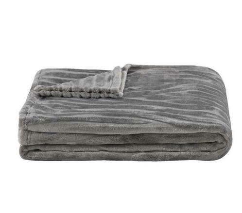 Plaid couverture doudoune gris kenyi polaire Deco 130x170, Maison & Meubles, Accessoires pour la Maison | Plaids & Couvertures