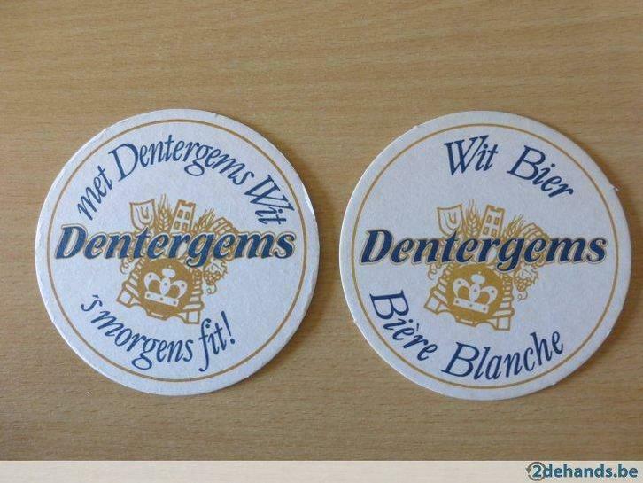 2 oude bierviltjes Dentergem brouwerij Riva, Verzamelen, Biermerken, Gebruikt, Ophalen of Verzenden