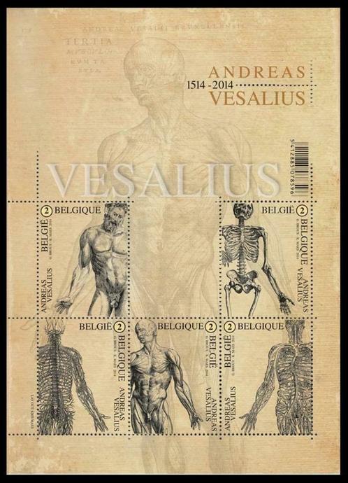 BL215 Timbres Andreas Vesalius, Timbres & Monnaies, Timbres | Europe | Belgique, Timbre-poste, Enlèvement ou Envoi