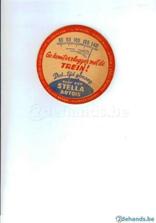 STELLA ARTOIS bierkaartje dubbelzijdig, Verzamelen, Biermerken, Gebruikt