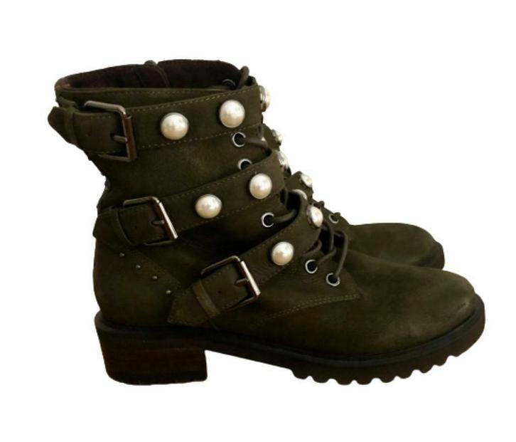 SPM laarzen, enkellaarzen, bottines - 37, Kleding | Dames, Schoenen, Zo goed als nieuw, Lage of Enkellaarzen, Groen, Verzenden
