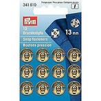 12 drukknopen 13 mm goud roestvrij messing prym 341810, Ophalen of Verzenden, Nieuw