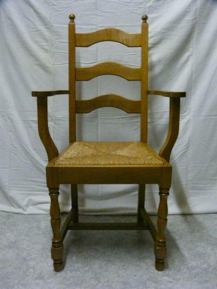 FAUTEUIL RUSTIQUE EN CHÊNE MASSIF, Huis en Inrichting, Fauteuils, Zo goed als nieuw, Hout, Overige materialen, Minder dan 50 cm