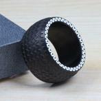 Tyre zwarte roestvrij stalen herenring, Handtassen en Accessoires, Ringen, IJzer of Staal, Zwart, Heer, Nieuw