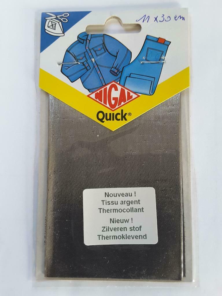 tissu thermocollant argent pour décorer ou réparer 11x 30 cm, Enlèvement ou Envoi, Neuf