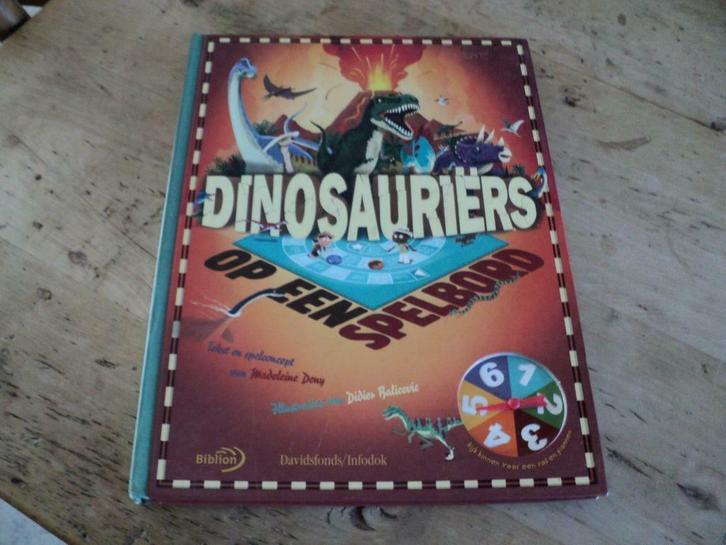 boek:  dinosauriers op een spelbord, Kinderen en Baby's, Speelgoed | Educatief en Creatief, Ophalen of Verzenden