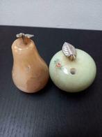 🍏 Vintage Marmeren Appel en Peer 🍐, Ophalen of Verzenden