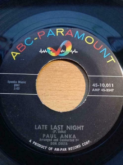 Paul Anka – I Miss You So / Late Last Night, CD & DVD, Vinyles Singles, Utilisé, Single, Pop, 7 pouces, Enlèvement ou Envoi
